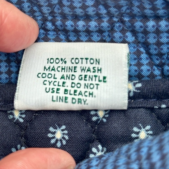 🌊 Woman’s Vera Bradly Seaside Blue Multi Pocket 100% Cotton Purse/Bag - Picture 11 of 11